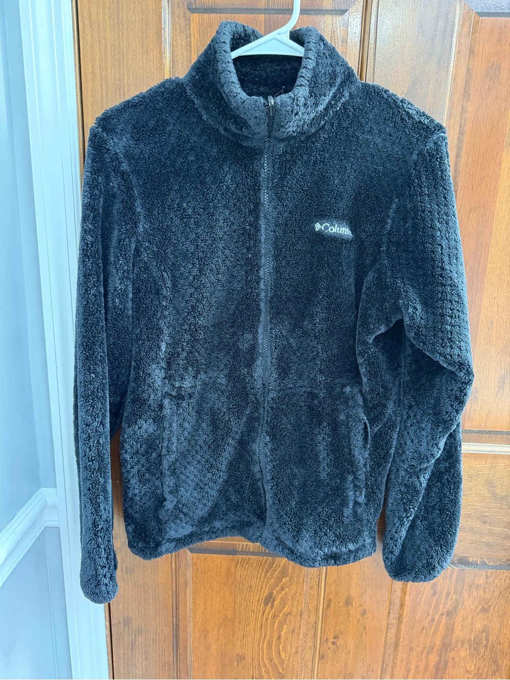 Columbia Black Plush Fleece Jacket with Logo